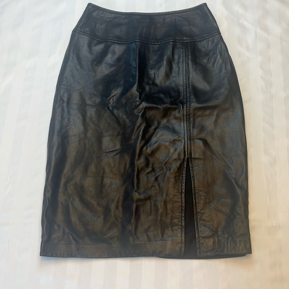 Damier leather pencil skirt - Picture 1 of 8
